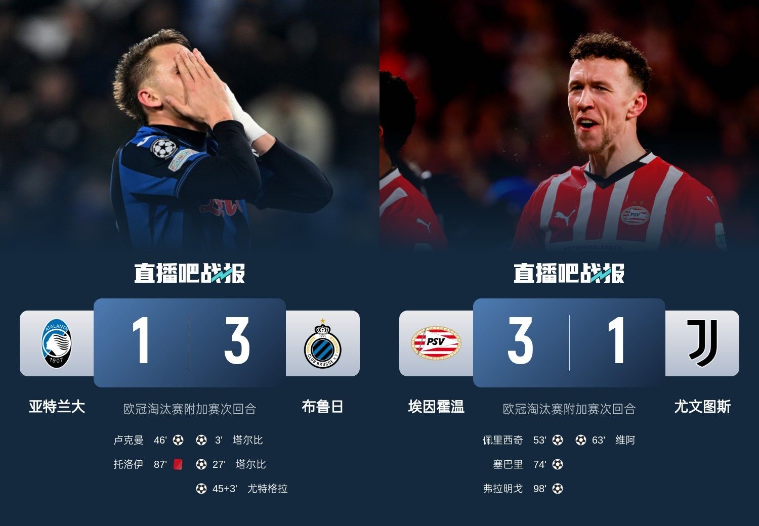真是意甲拉垮？PSV淘汰尤文后3連敗，布魯日爆冷真藍(lán)黑后1勝難求