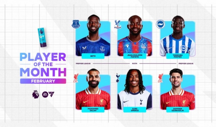 英超2月最佳候選：貝托、馬特塔、明特、薩拉赫、斯賓塞、索博