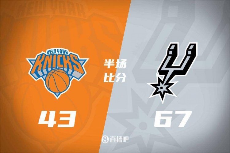 花了？馬刺半場(chǎng)4人得分上雙67-43領(lǐng)先尼克斯24分 唐斯19分