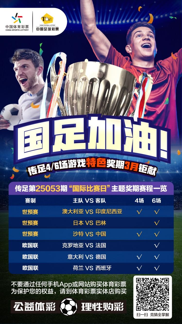 國(guó)足加油！傳足特色獎(jiǎng)期第25053期聚焦國(guó)際比賽日