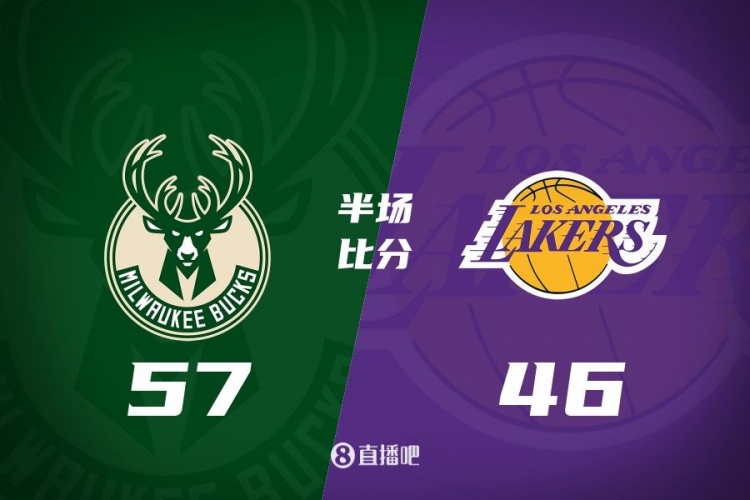 讓一套首發(fā)！布朗尼8分全隊最高 字母13+3 湖人半場落后雄鹿11分