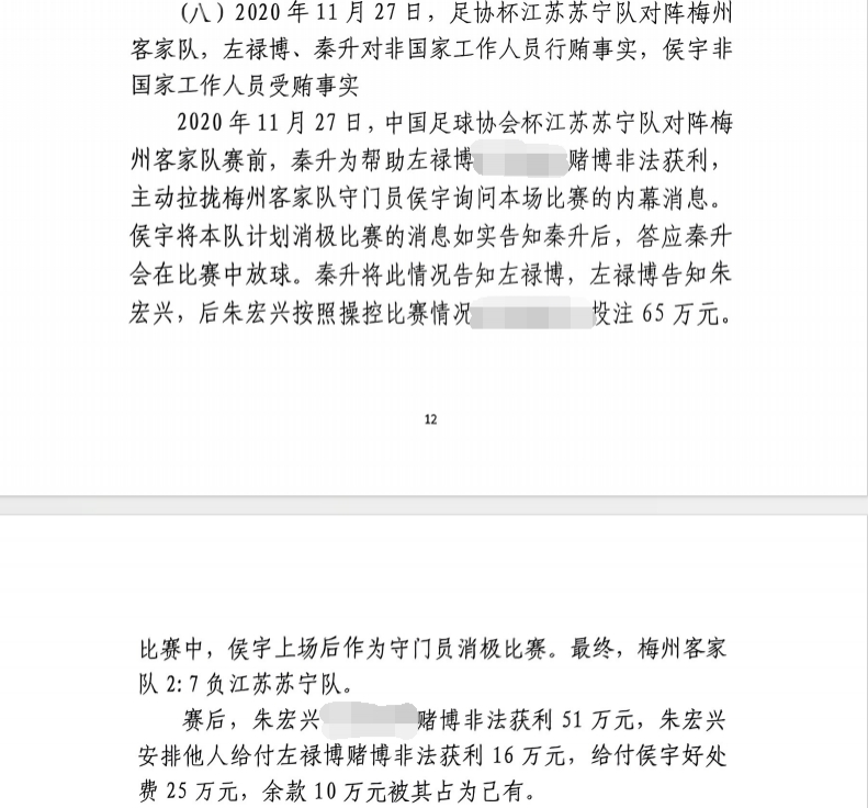 網(wǎng)傳判決書：足協(xié)杯梅州2-7江蘇，梅州門將侯宇收25萬消極比賽