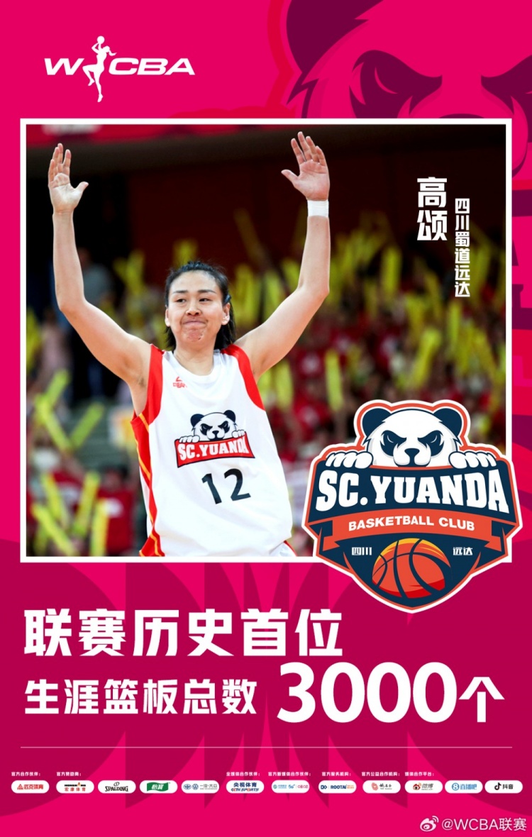 十八載鑄就傳奇！WCBA官方：高頌榮膺聯(lián)賽歷史首位籃板達(dá)3000球員